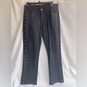 Escada size 38 ( 28) Linda slime cropped jeans blue gray new with tag